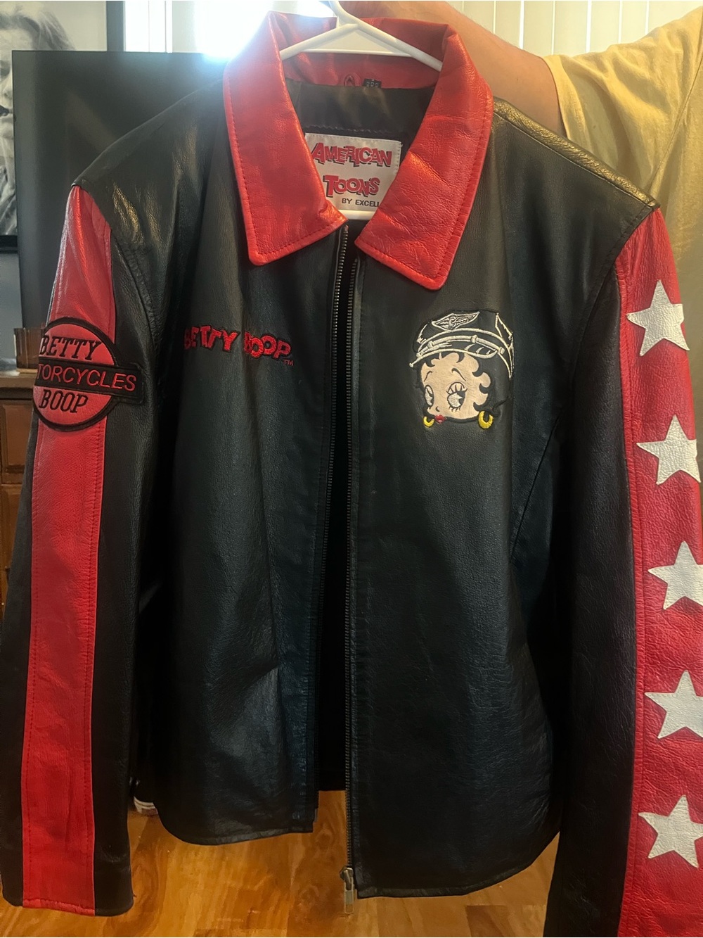 Betty Boop Black & Red Leather Jacket by American Toys